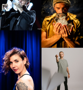 Die vier Darsteller als Kollage dargestellt