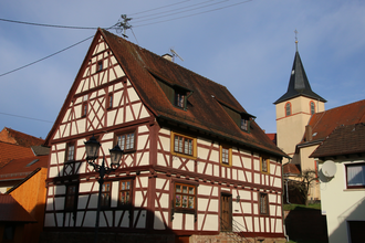 Fachwerkhäuser im Ortskern Spechbach | © Landratsamt Rhein-Neckar-Kreis