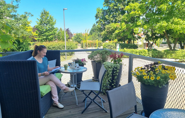 Terrasse der Medienwelt Neckarwestheim | © MEDIENWELT Neckarwestheim