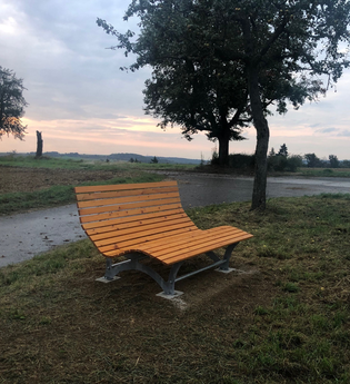 Waldsofa am Feldrand unter wolkigem Himmel | © Stadt Sinsheim
