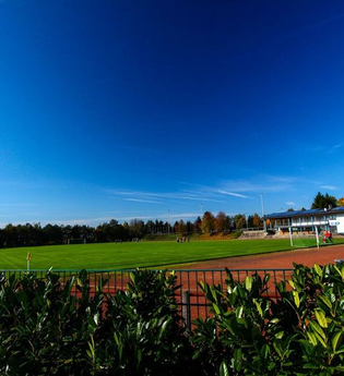 Blick auf Wiese und Sportplatz des Stadions unter blauem Himmel | © Gemeinde Epfenbach