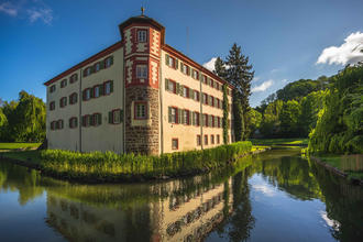 Blick über den See auf das Schloss Eichtersheim | © Land der 1000 Hügel - Kraichgau-Stromberg