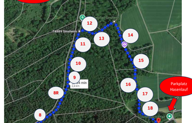 Übersichtskarte Route des Wichtelpfads mit allen Stationen | © Frau Leist
