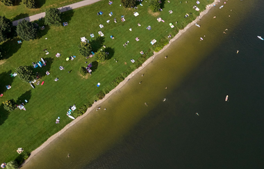 Badesee Ehmetsklinge von oben | © Neckar-Zaber-Tourismus e.V.
