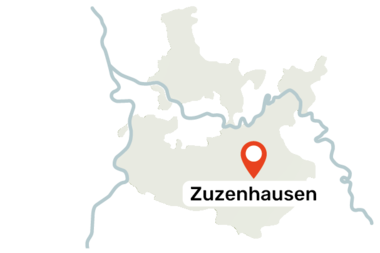 Karte des Rhein-Neckar-Kreises mit dem markierten Ort Zuzenhausen | © Landratsamt Rhein-Neckar-Kreis