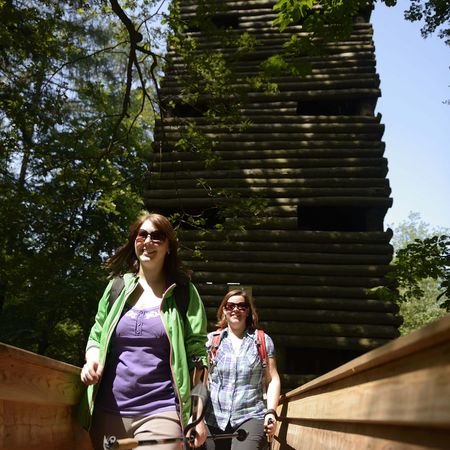 Chartaque und Wanderer auf Eppinger Linienweg