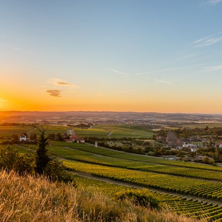 Sonnenuntergang über dem Erlebnispark Tripsdrill