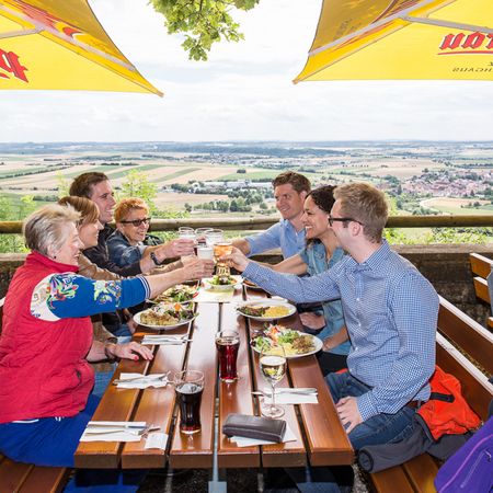 Wandergruppe im Höhenrestaurant Hörnle